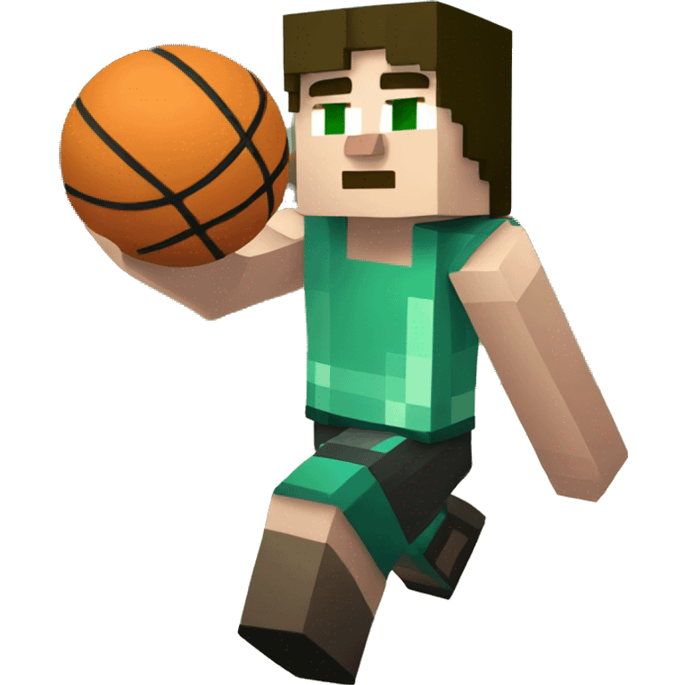 Minecraft Steve playing basketball emoji