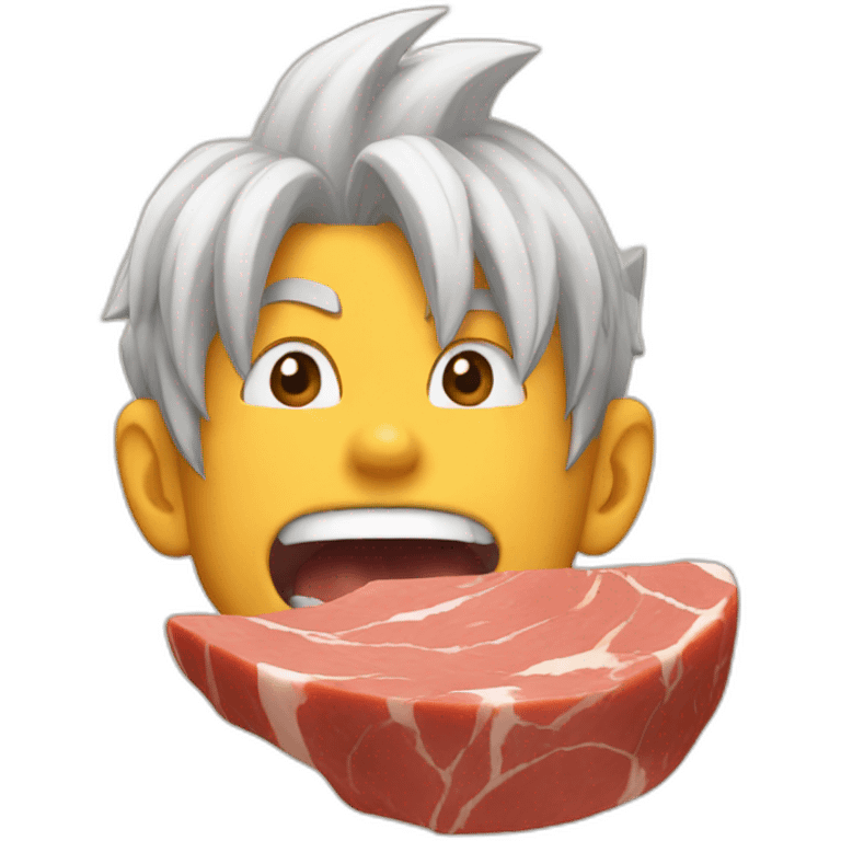 goku is eating meat emoji