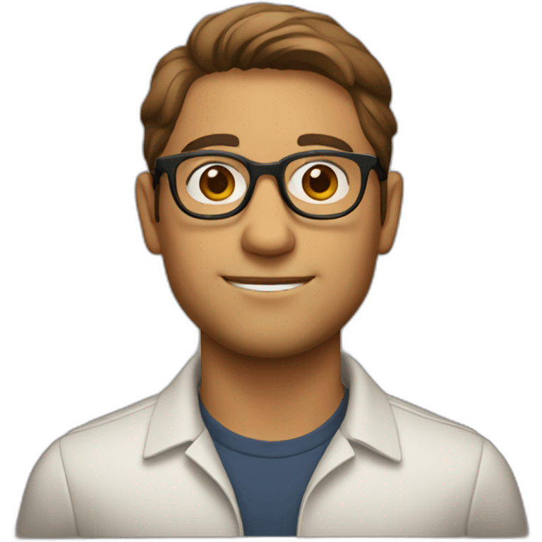 An Italian guy with brown glasses emoji