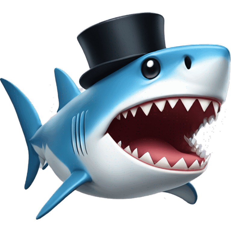 shark with top hat emoji