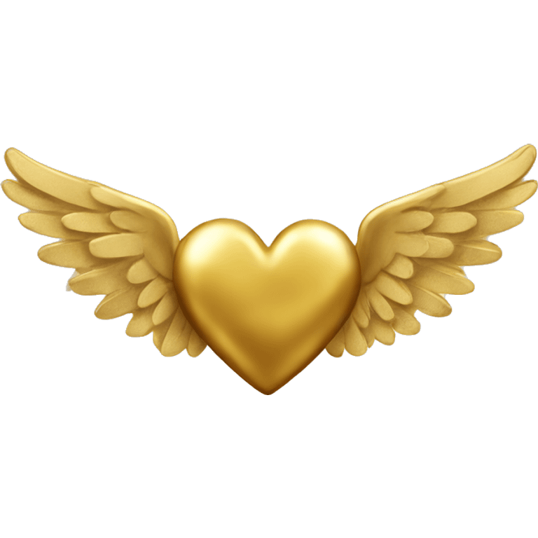 gold heart with angel wings emoji