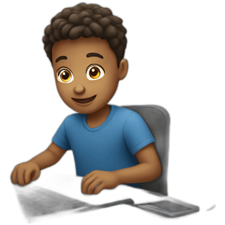 boy using laptop emoji