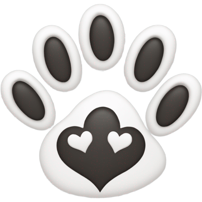 White heart with dogs paw emoji