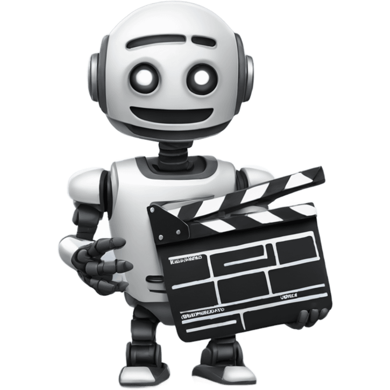 robot holding a clapboard emoji