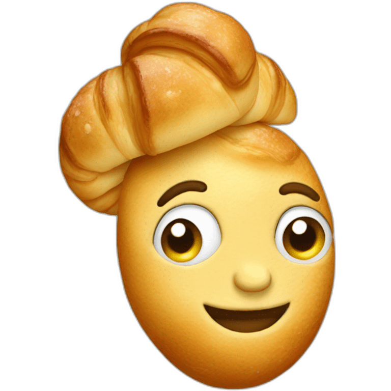 croissant with a human head emoji