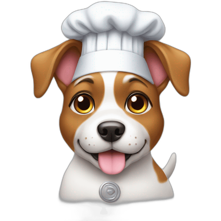 Cute dog with a chef hat emoji