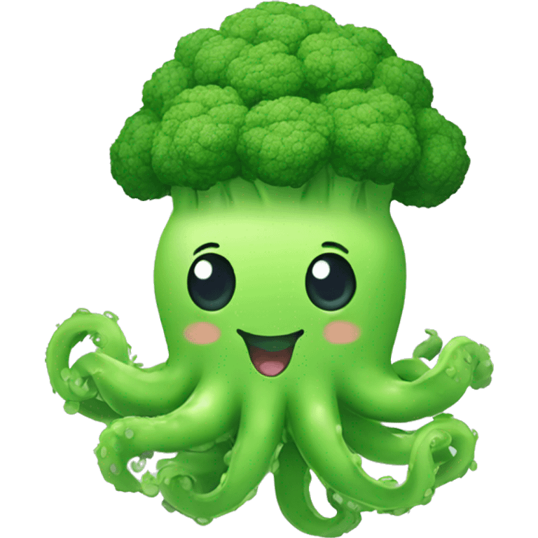 Kawaii broccoli octopus emoji