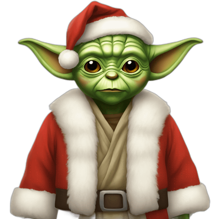 Yoda dress like santa claus emoji