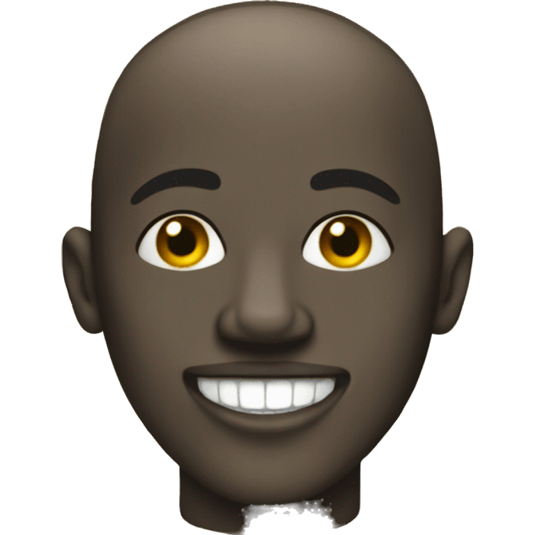 Black bald man with gold teeth emoji