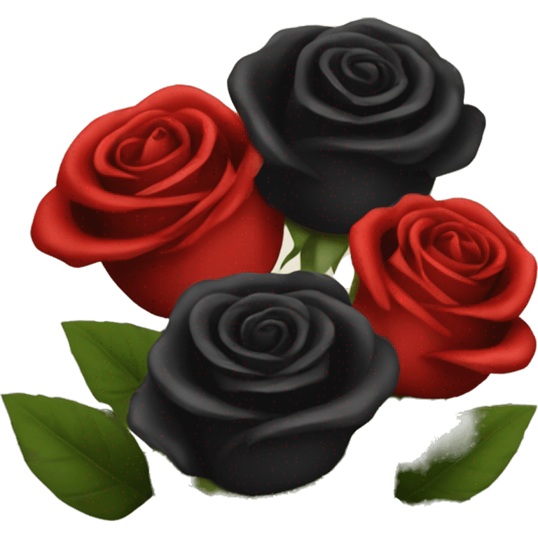 Black roses and red roses in a bouquet  emoji