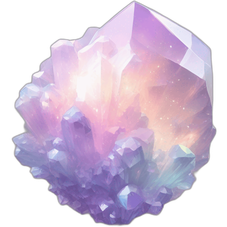 glossy Pastel whitish iridescent glass nebula crystal cluster emoji