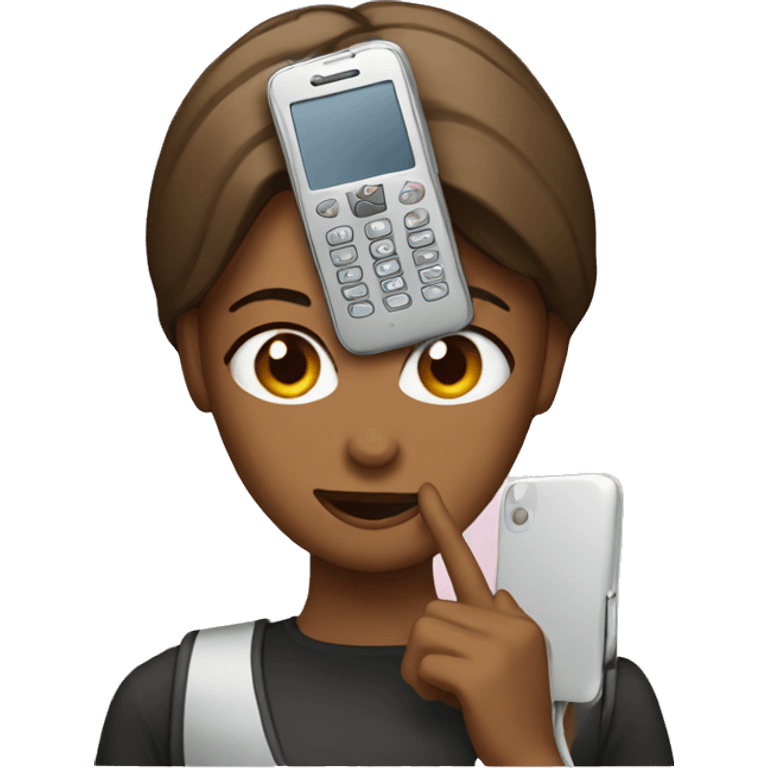 woman showing big phone emoji