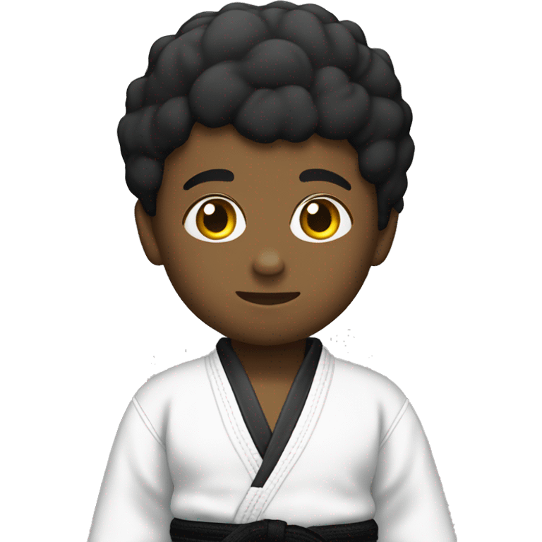  Black Jiujitsu kid in GI with white belt emoji