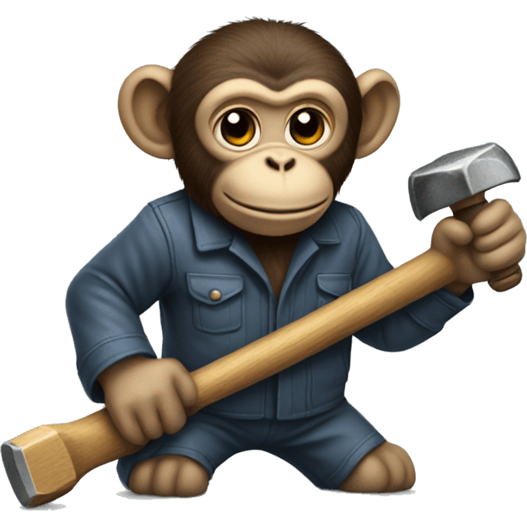 monkey holding a craftman's hammer emoji