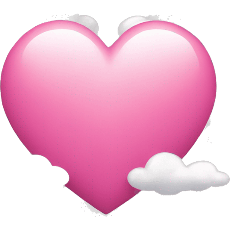 Pink heart with clouds around it emoji