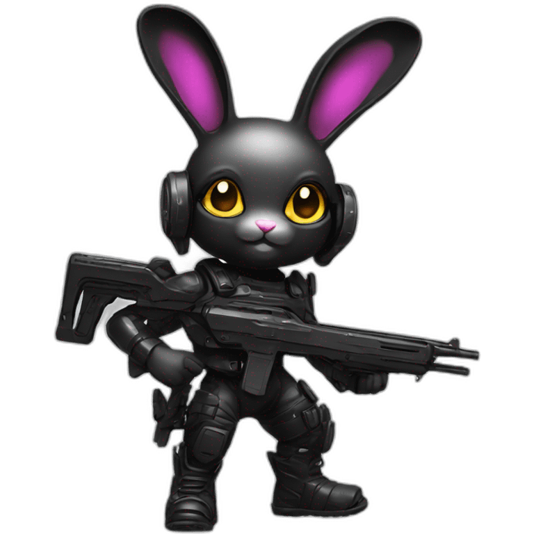 cyber punk bunny black  emoji