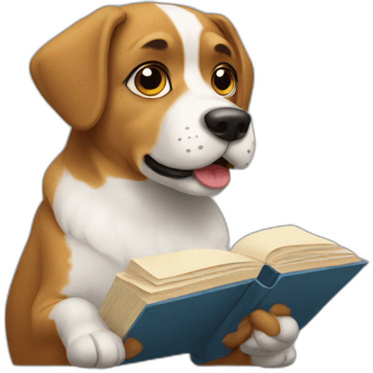 dog reading emoji