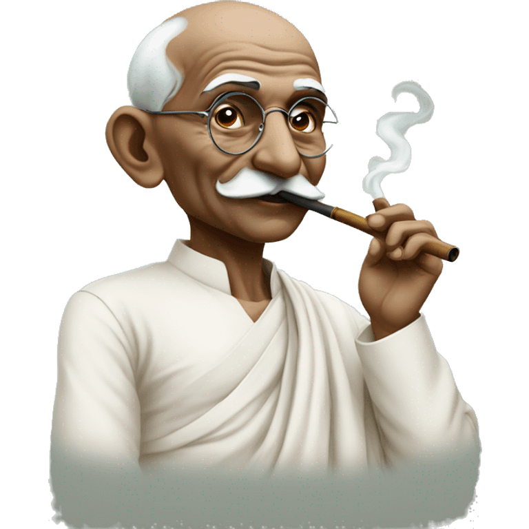 Gandhi smoking a pipe emoji