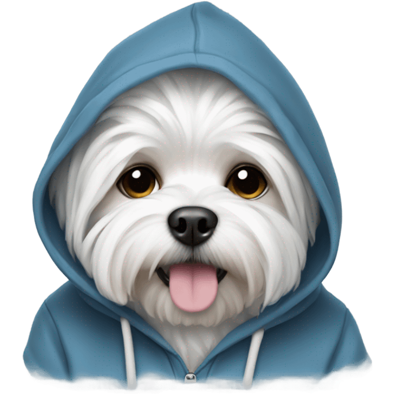 Maltese with a hoodie emoji