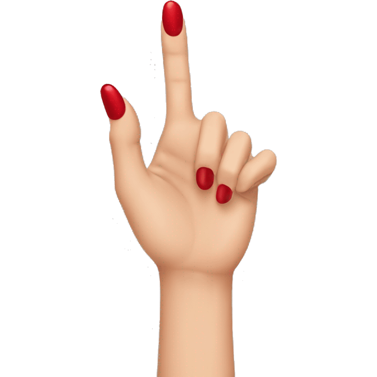 woman hand pointing right, red nail varnish emoji