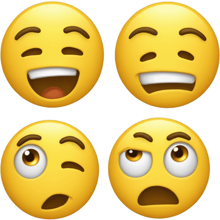 yellow emoji making the most random face emoji