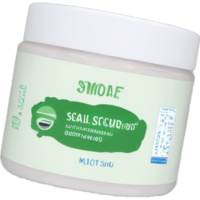 bottle of scalp scrub with label emoji