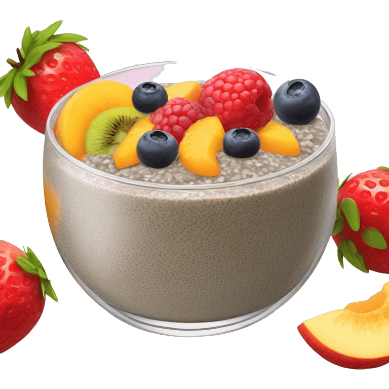 chia seed pudding with fruit toppings emoji