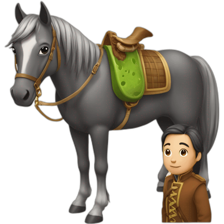 Linpin et un grenouile et un cheval emoji