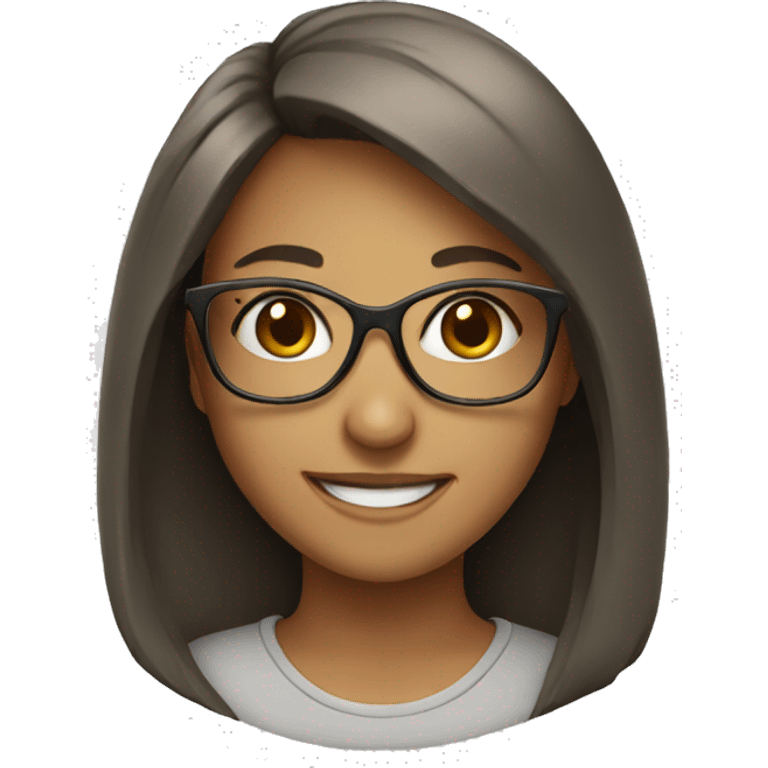 smiling girl with glasses emoji