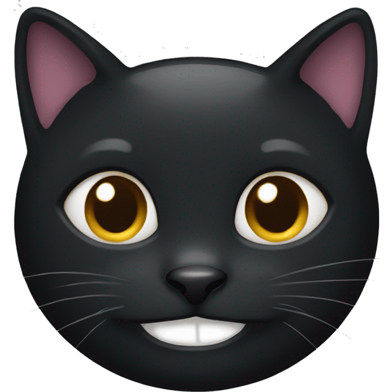 Black cat with smile  emoji