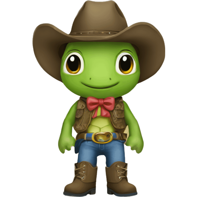 create a camo turtle wearing cowboy boots  emoji