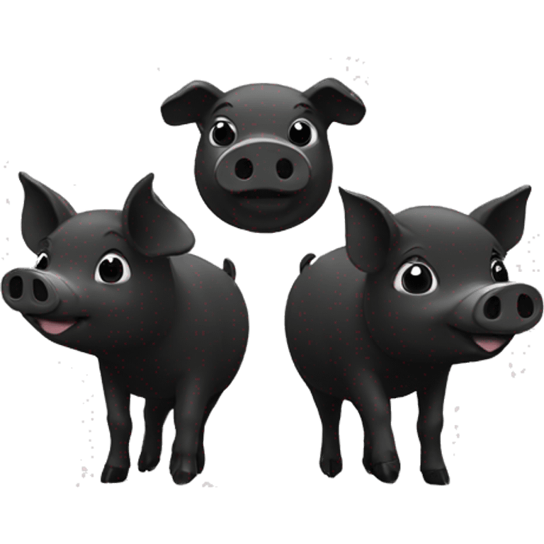 Black and white with black pigs on the nosecat emoji