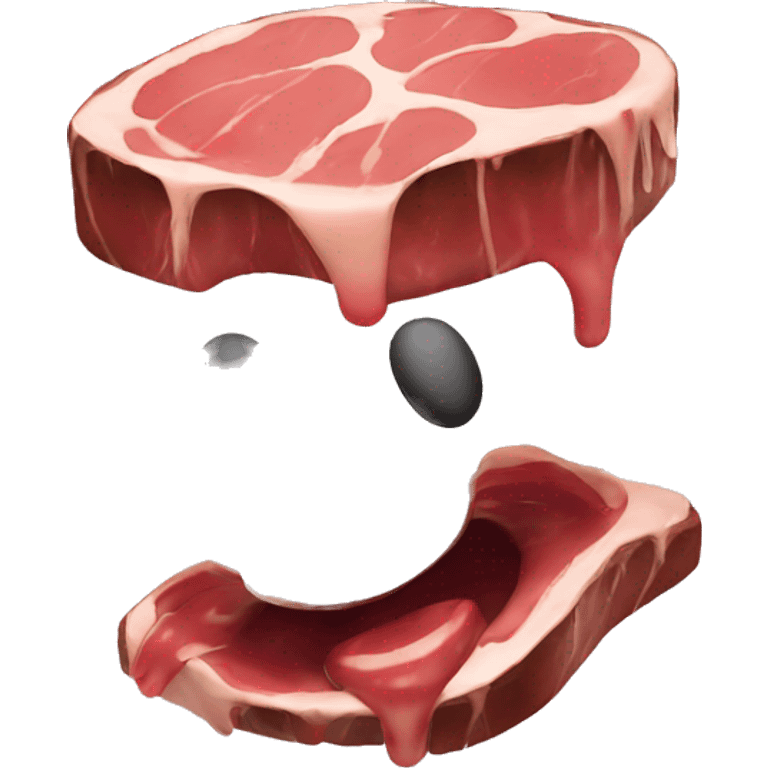 Mix of the melting smiley with a frozen steak emoji