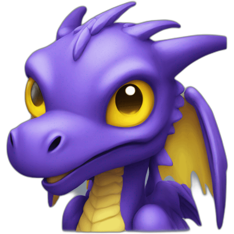 purple bahamut with yellow breast and blu hair (head) emoji