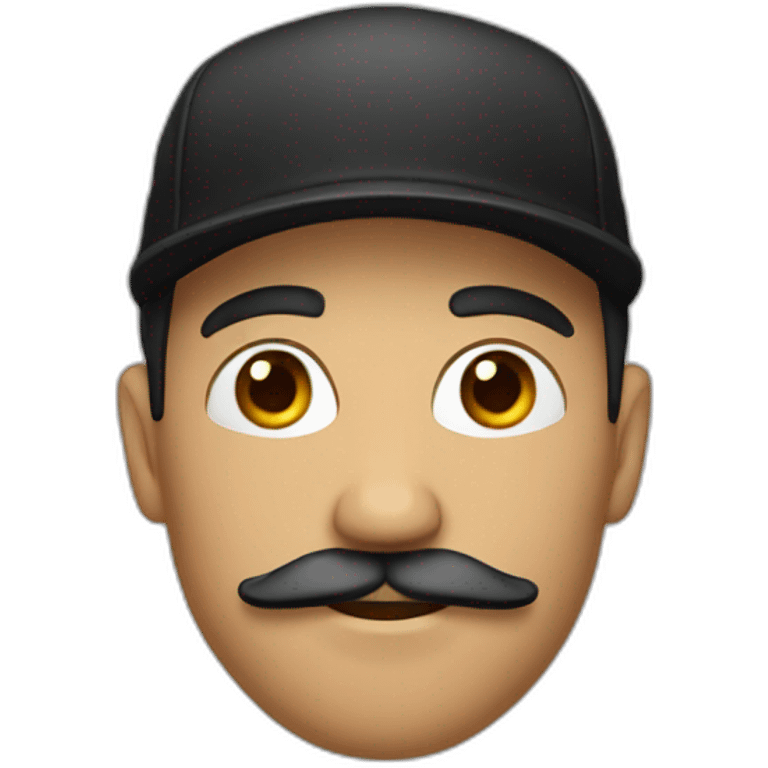 man with a black cap and a mustache emoji