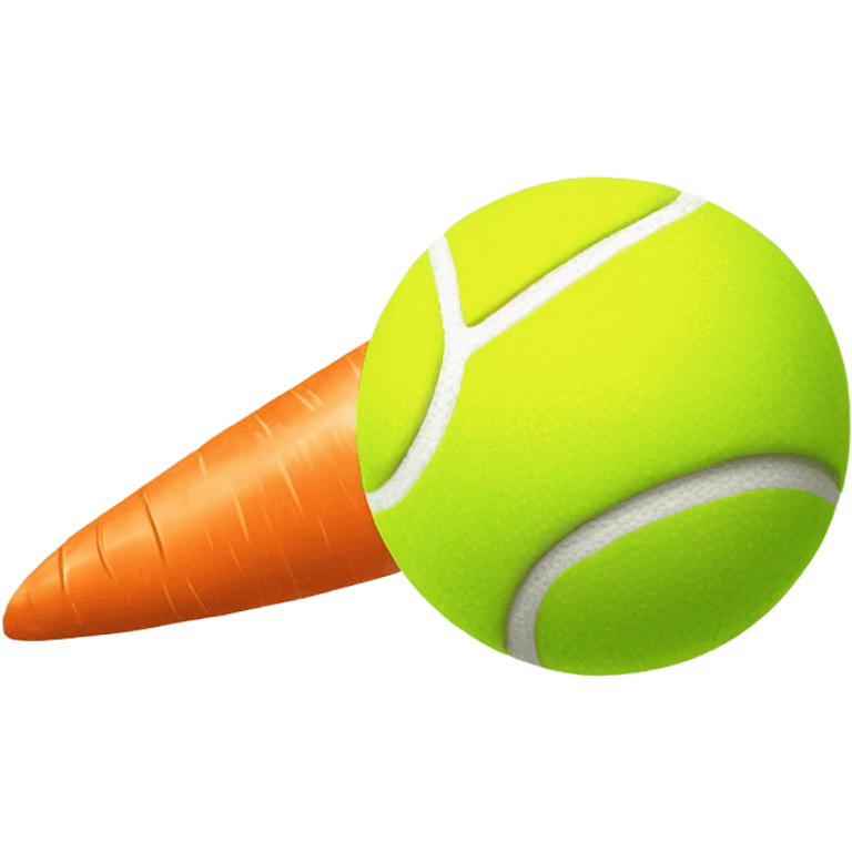 Tennis ball with a carrot on it￼ emoji