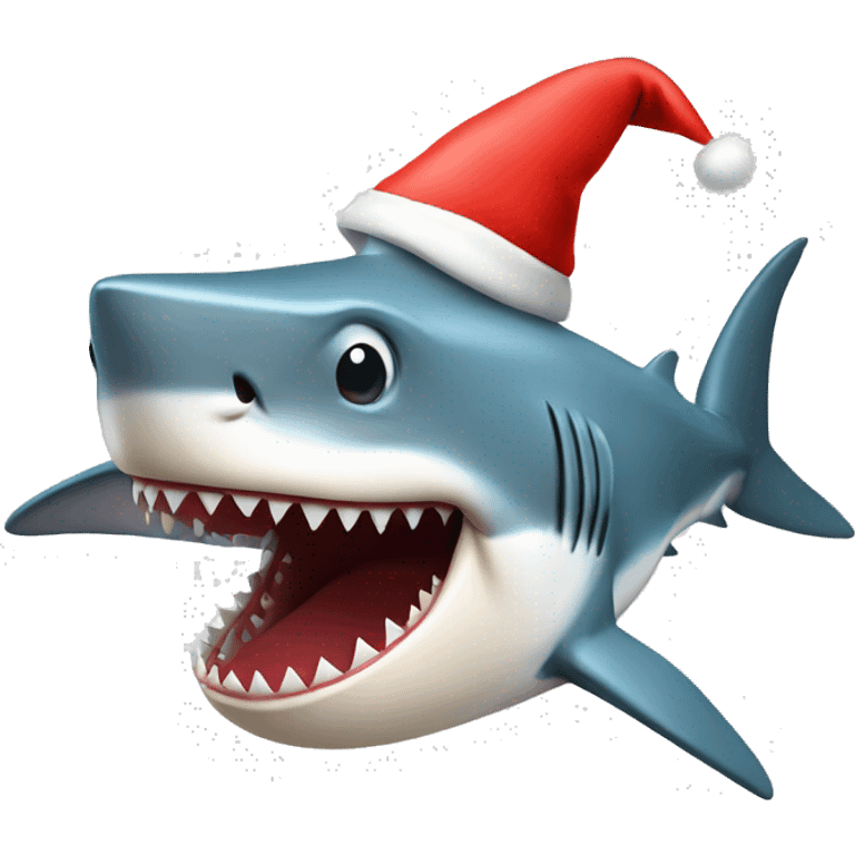 Shark in Santa hat emoji