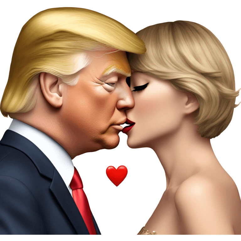 Trump and Taylor Swift kissing emoji