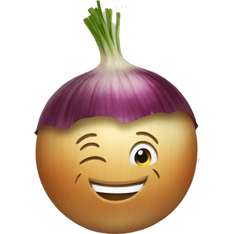 Enjoying an onion emoji