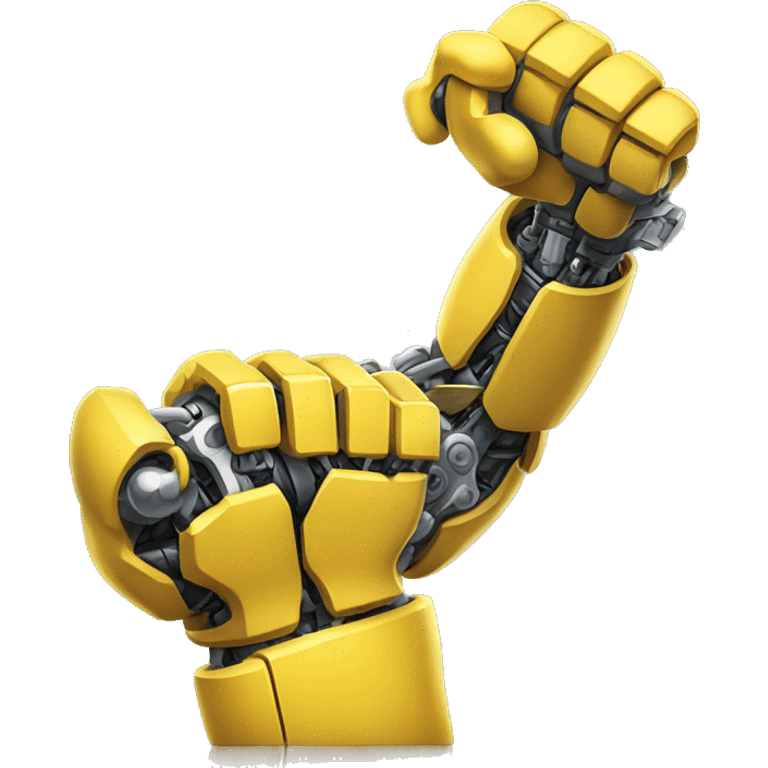 Flexing yellow mechanical cyborg bicep and arm emoji