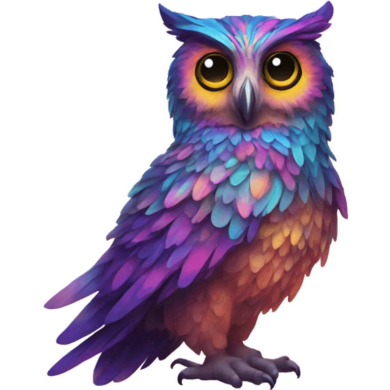 Psychedelic owl emoji