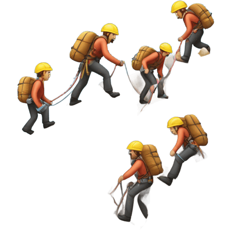 A Mountain with Multiple Climbers Helping Each Other Up emoji