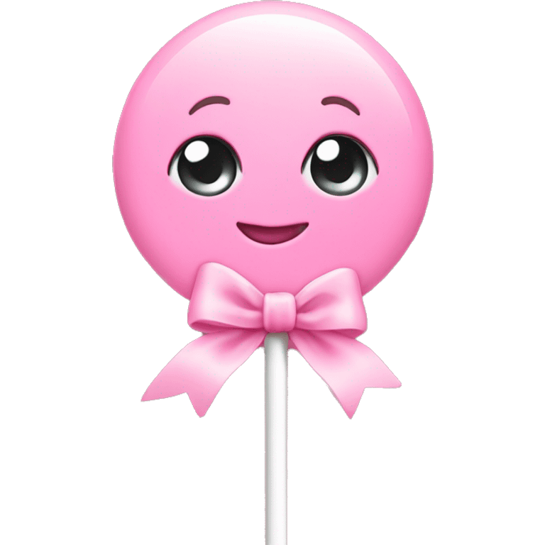 baby pink lollipop with bow emoji