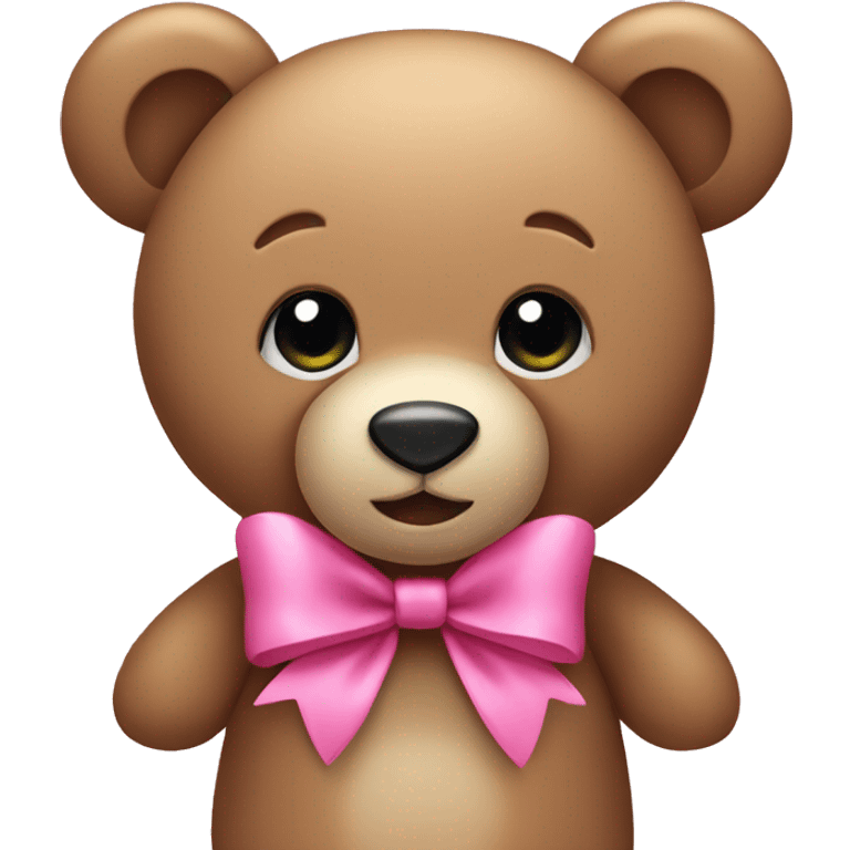 teddy bear with a pink bow  emoji