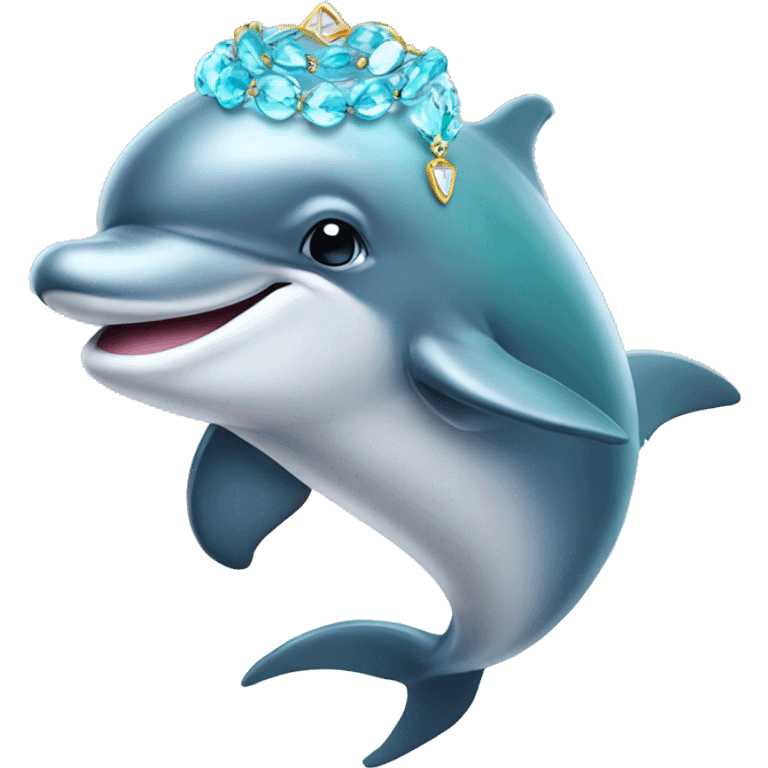 Dolphin wearing jewlery emoji