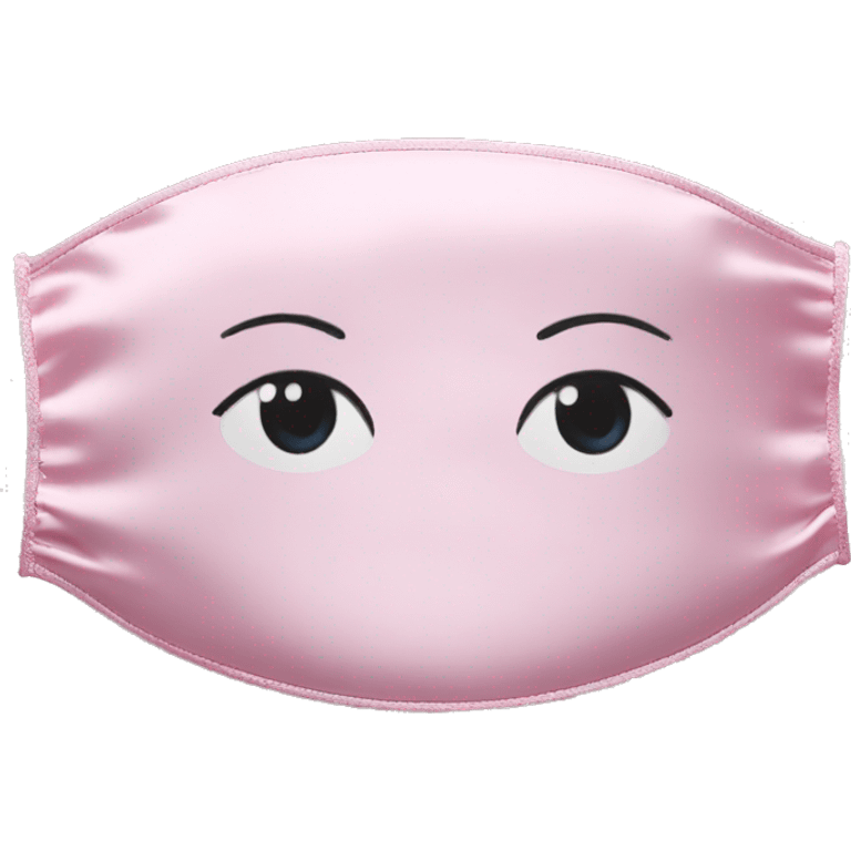 Light pink Frilly satin sleeping mask emoji