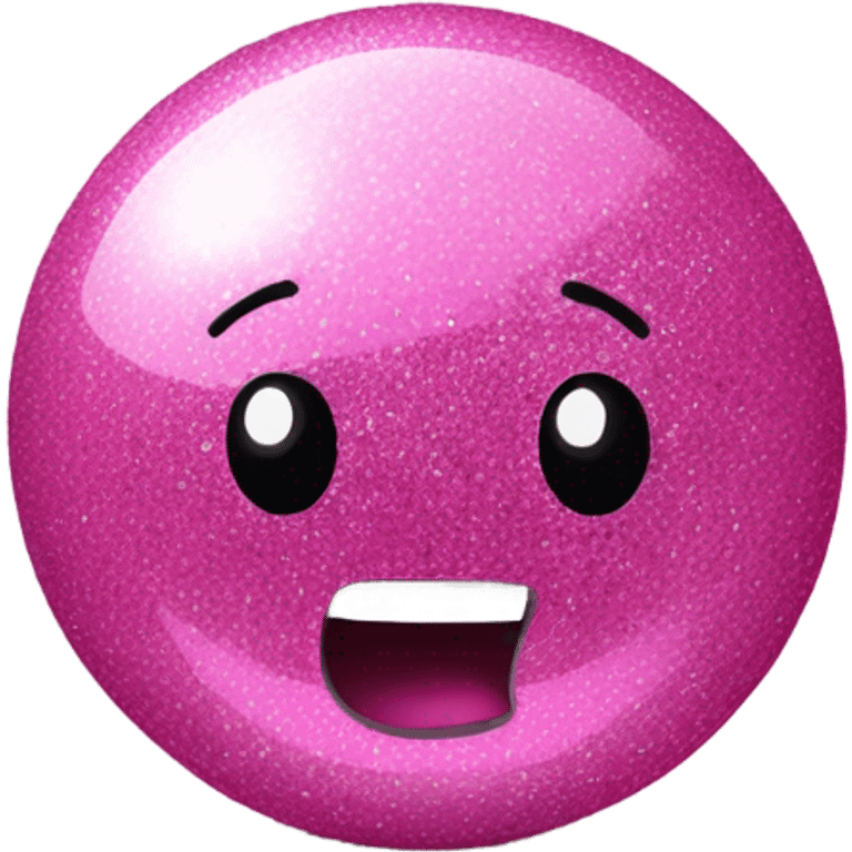 Pink glitter bowling ball  emoji