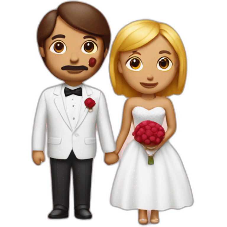 red bean and hot dog wedding emoji