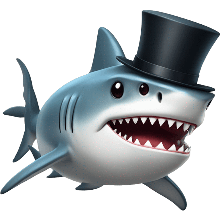 shark with tophat emoji