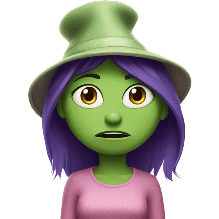 Disgust from inside out with Baboush on her hat emoji